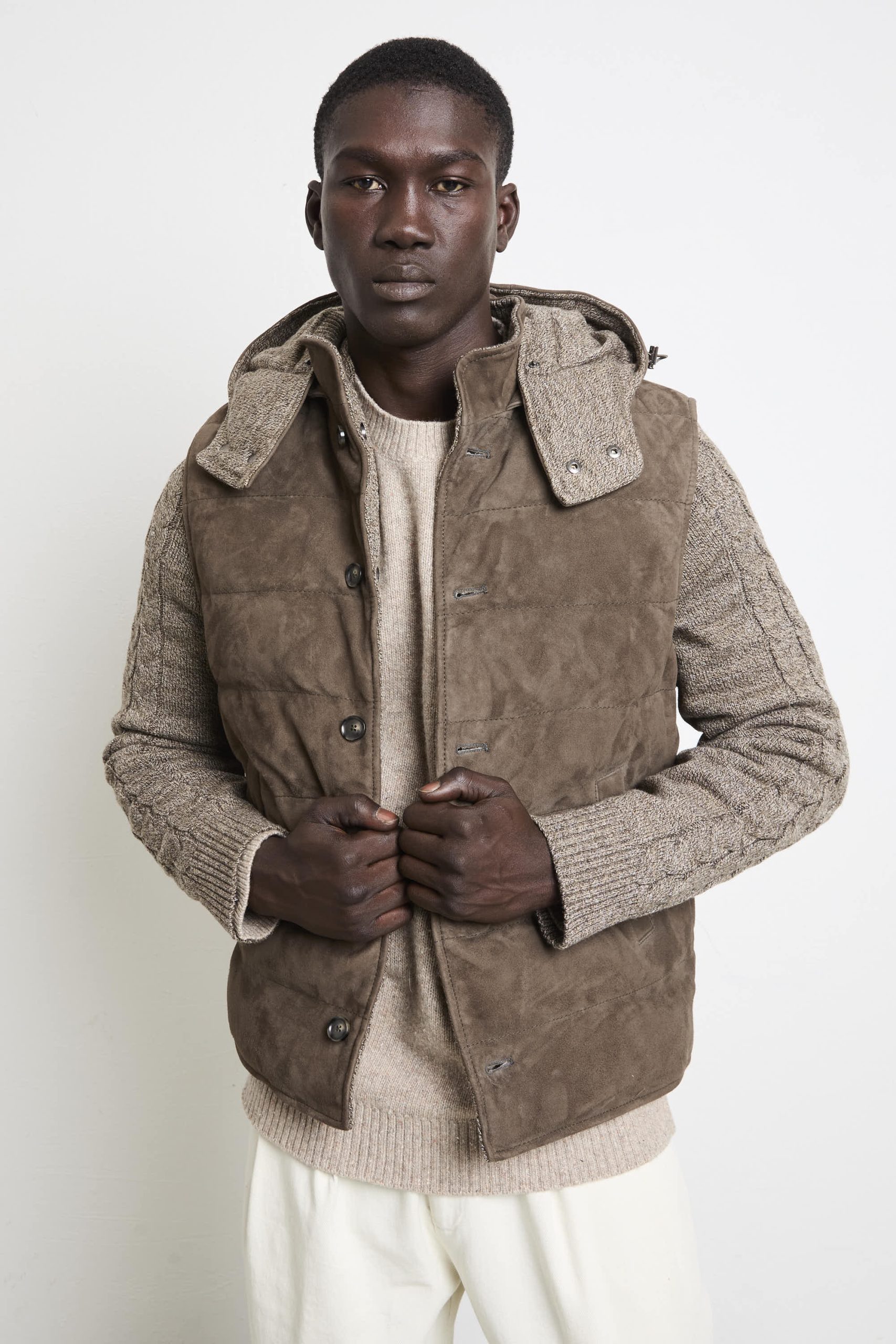 The Jack Leathers 2675 Giubbotto in suede reversibile tortora