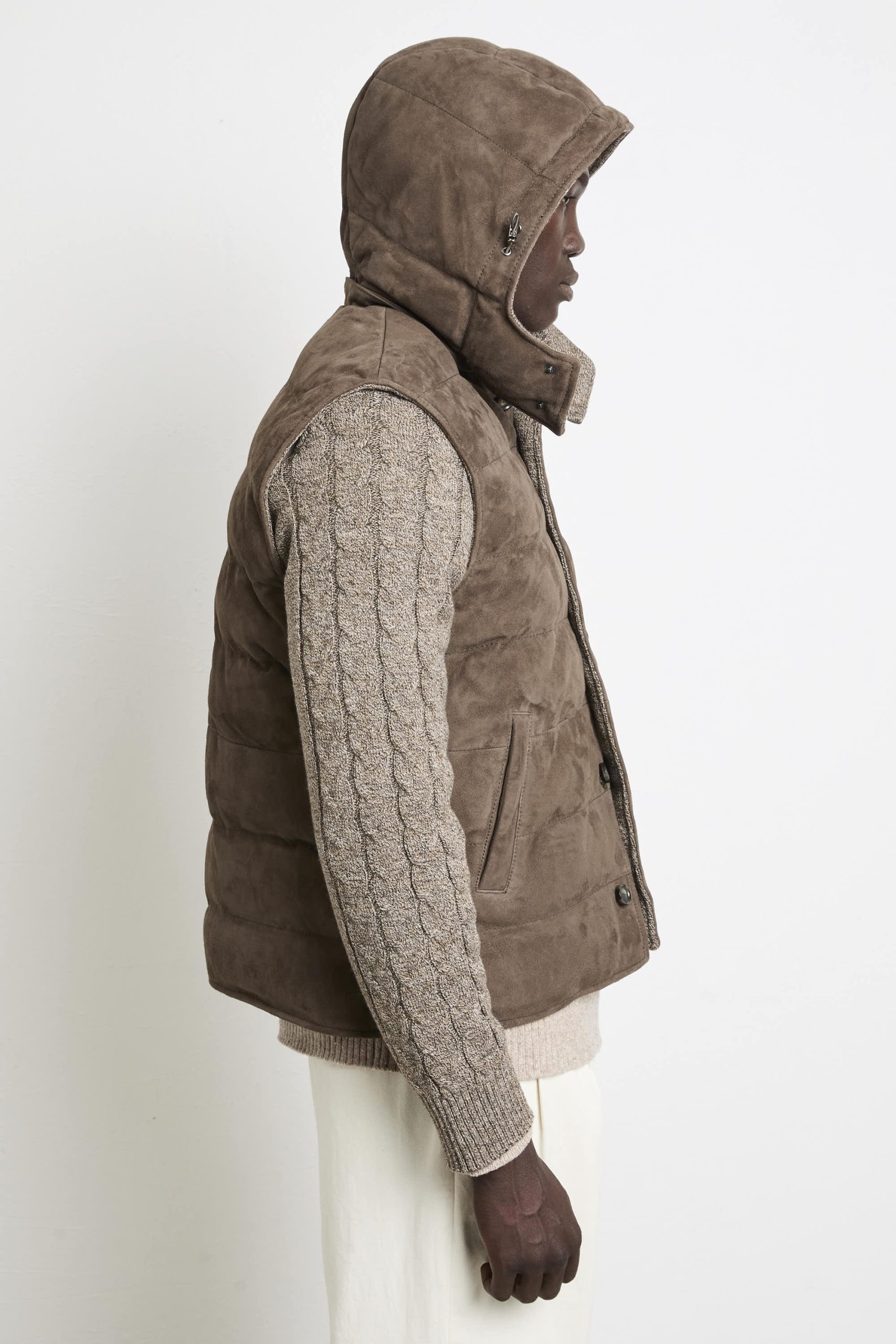 The Jack Leathers 2675 Giubbotto in suede reversibile tortora - immagine 3