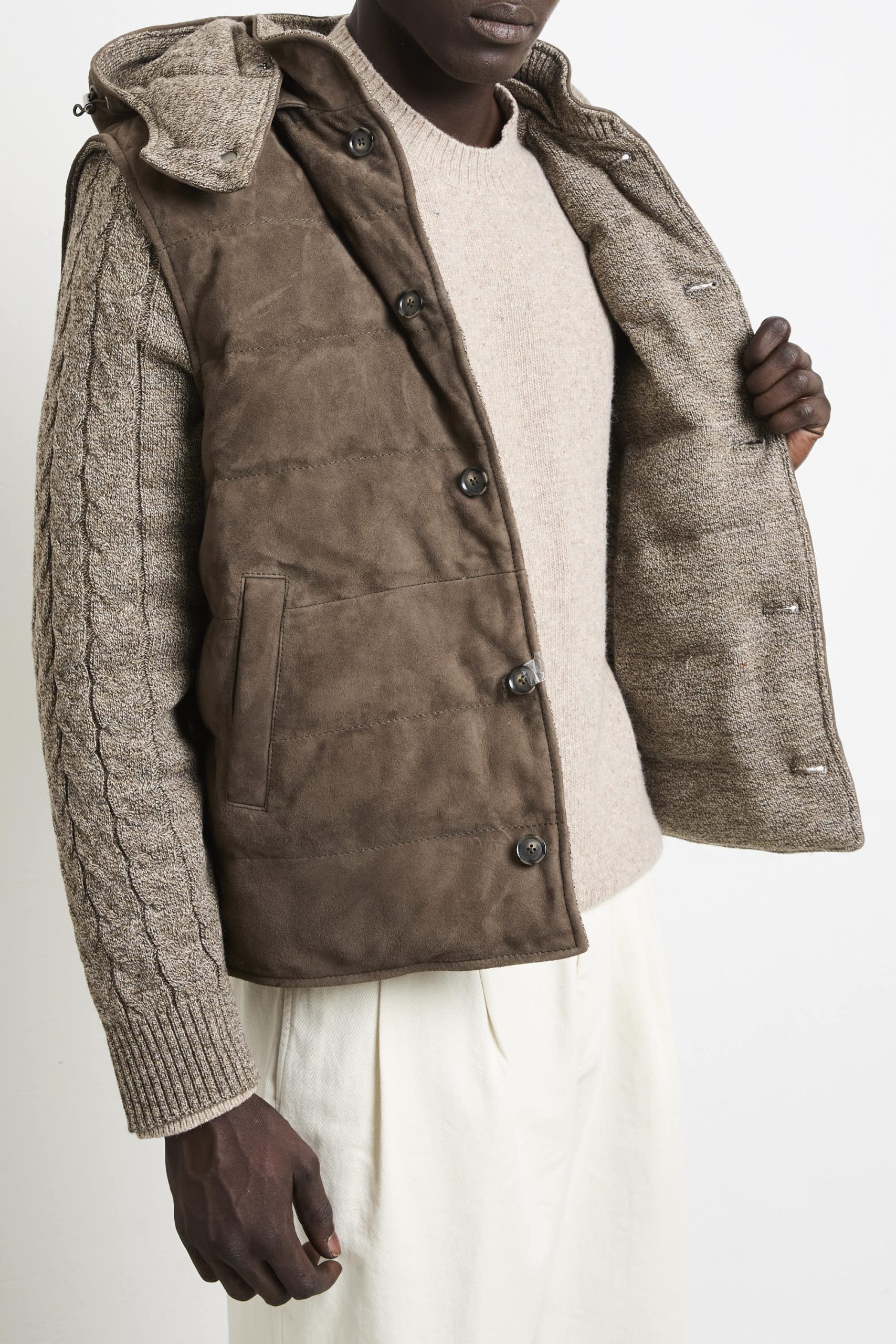 The Jack Leathers 2675 Giubbotto in suede reversibile tortora - immagine 4