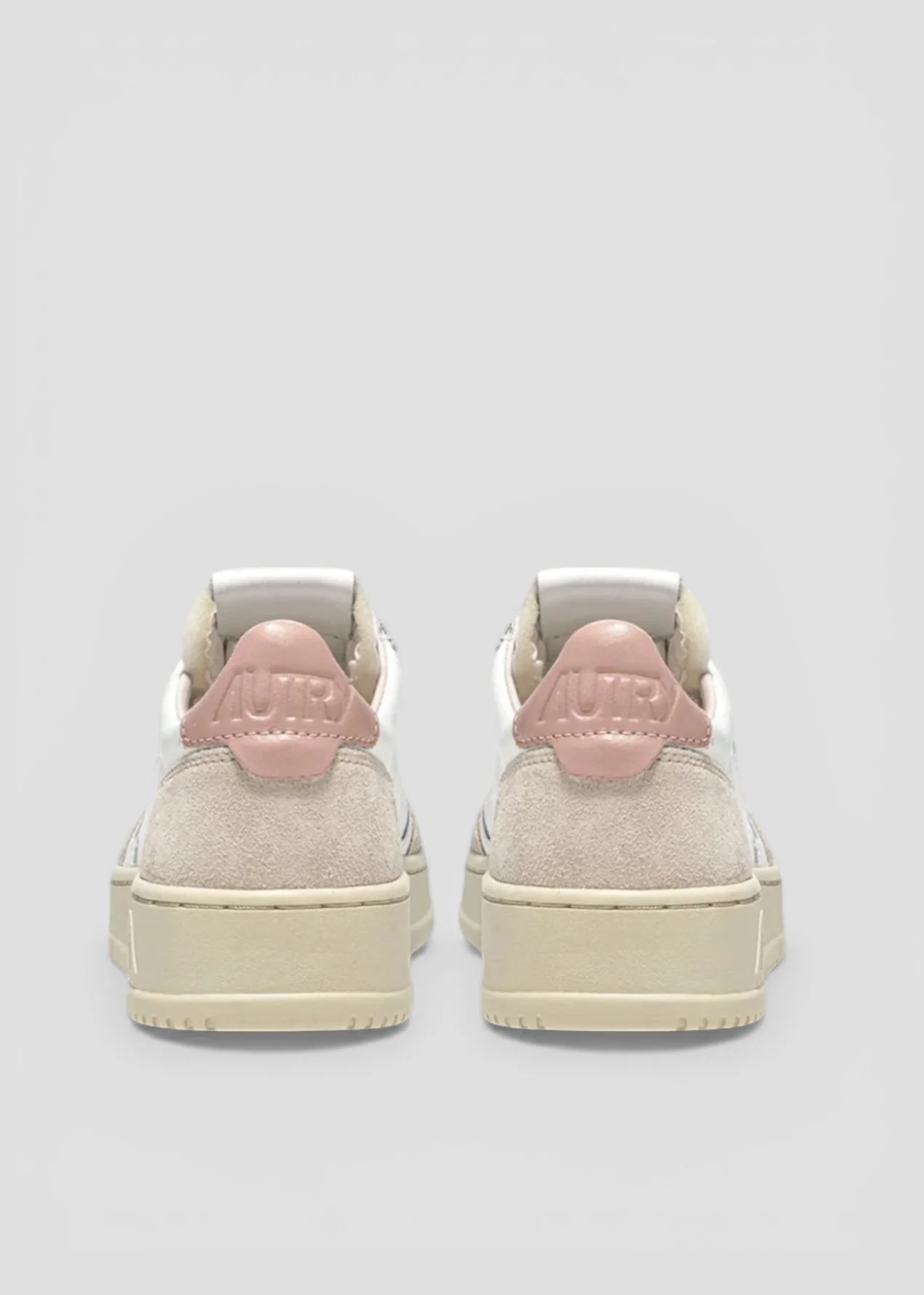 SNEAKERS AULW-LS37 MEDALIST LOW IN PELLE BIANCA E POWDER E SUEDE BEIGE - immagine 4