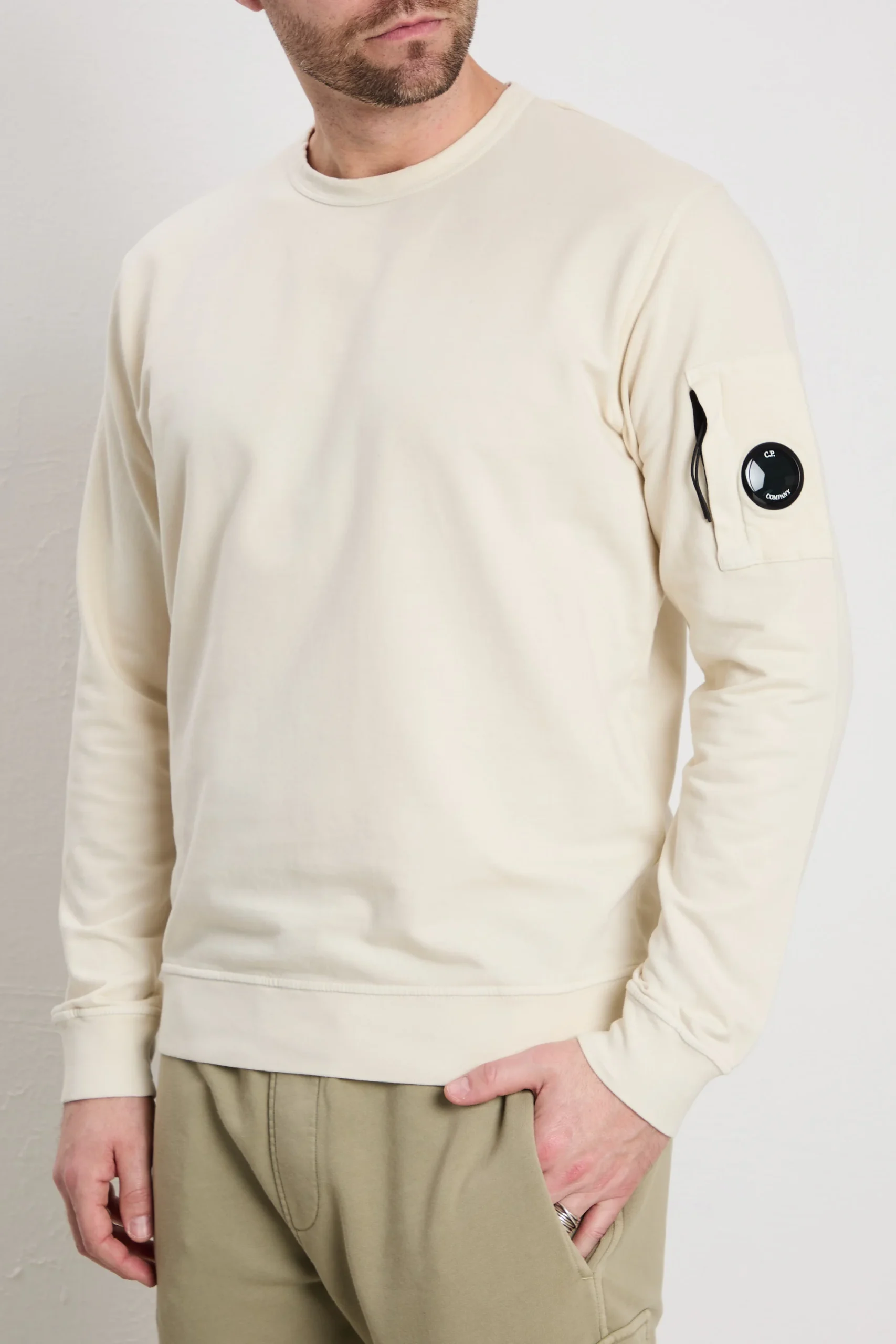 CP Company 3124 Sweat-shirt manica lunga crema