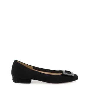 Ballerina punta quadrata con fibbia nera
