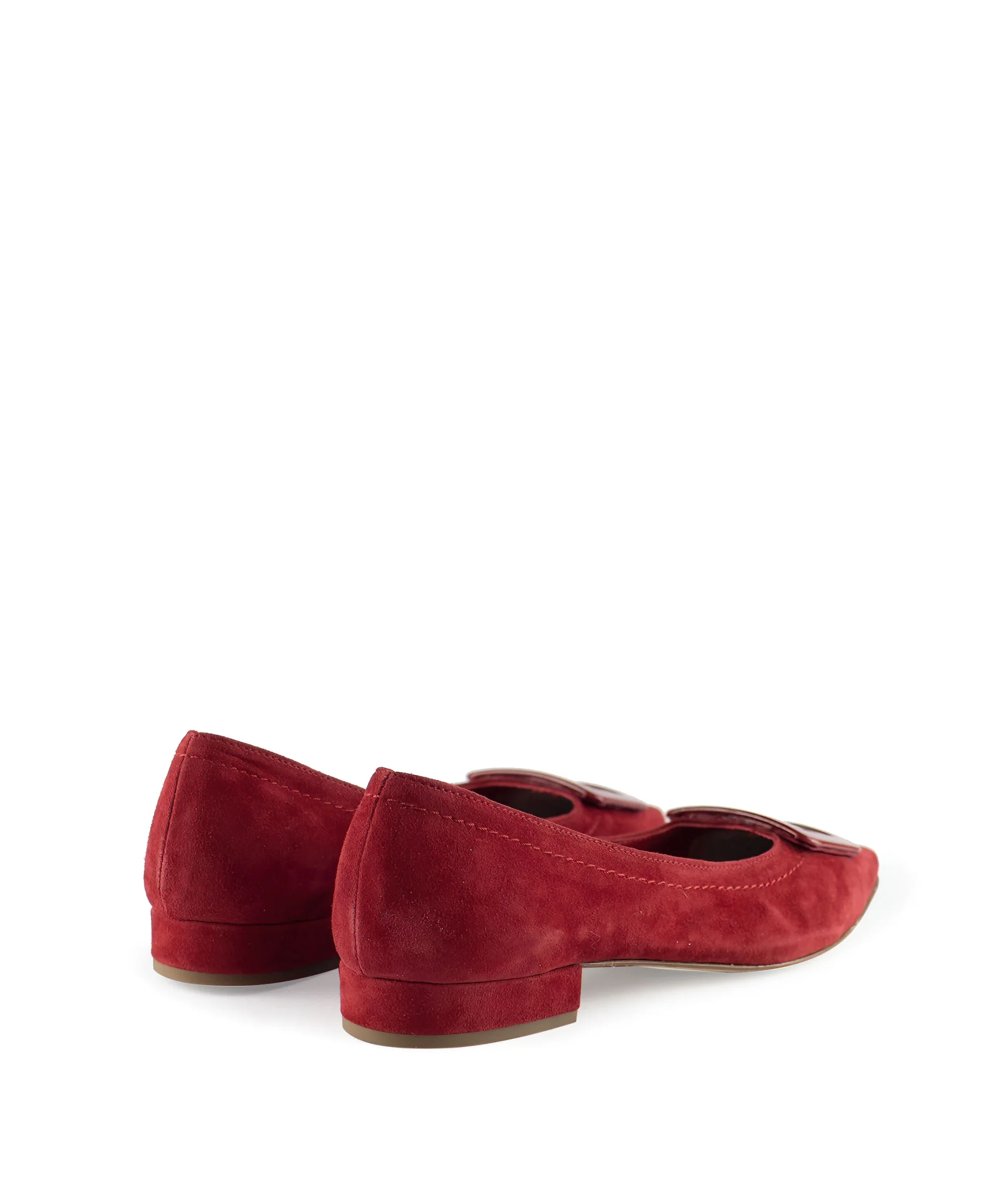 Ballerina punta quadrata con fibbia rossa - immagine 4