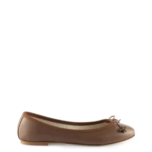 Ballerina con fiocco cuoio