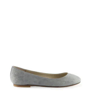 Ballerina liscia a punta tonda grigia