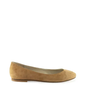 Ballerina liscia a punta tonda tabacco