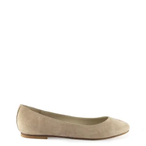 Ballerina liscia a punta tonda beige