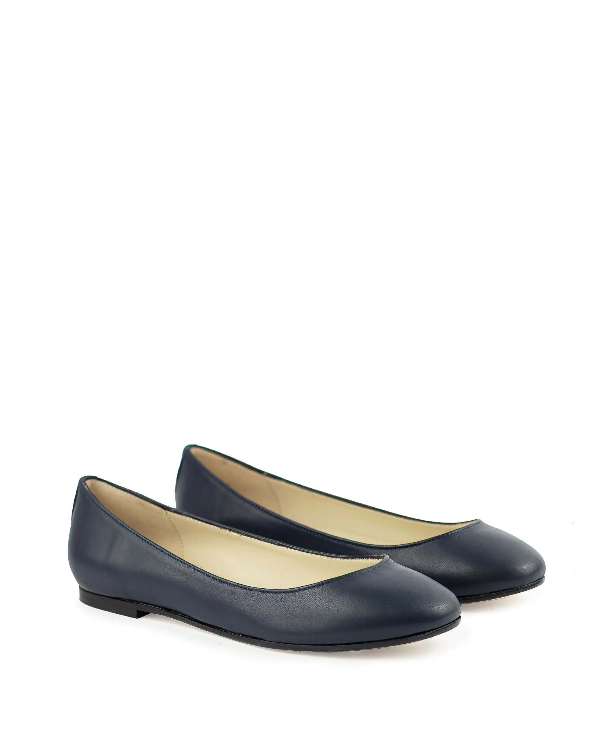 Ballerina liscia a punta tonda blu navy - immagine 3