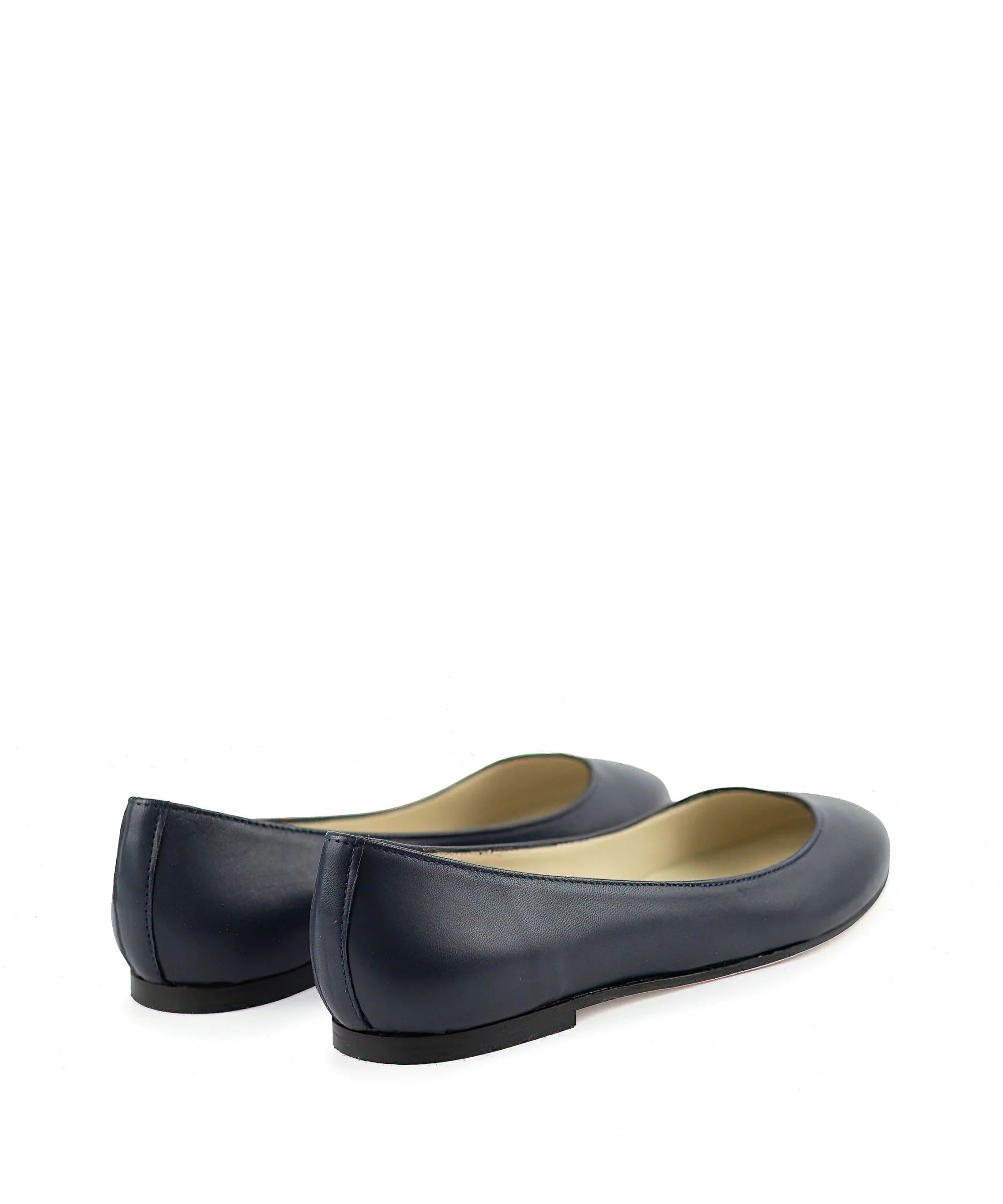 Ballerina liscia a punta tonda blu navy - immagine 4