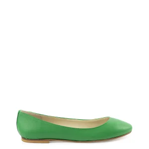 Ballerina liscia a punta tonda verde