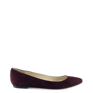 Ballerina liscia a punta bordeaux