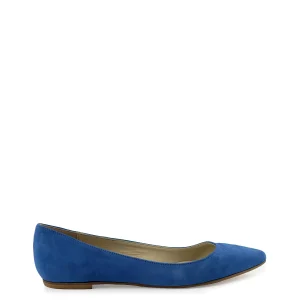 Ballerina liscia a punta blu