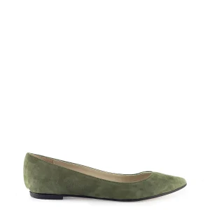 Ballerina liscia a punta verde