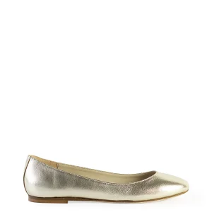 Ballerina liscia a punta tonda platino