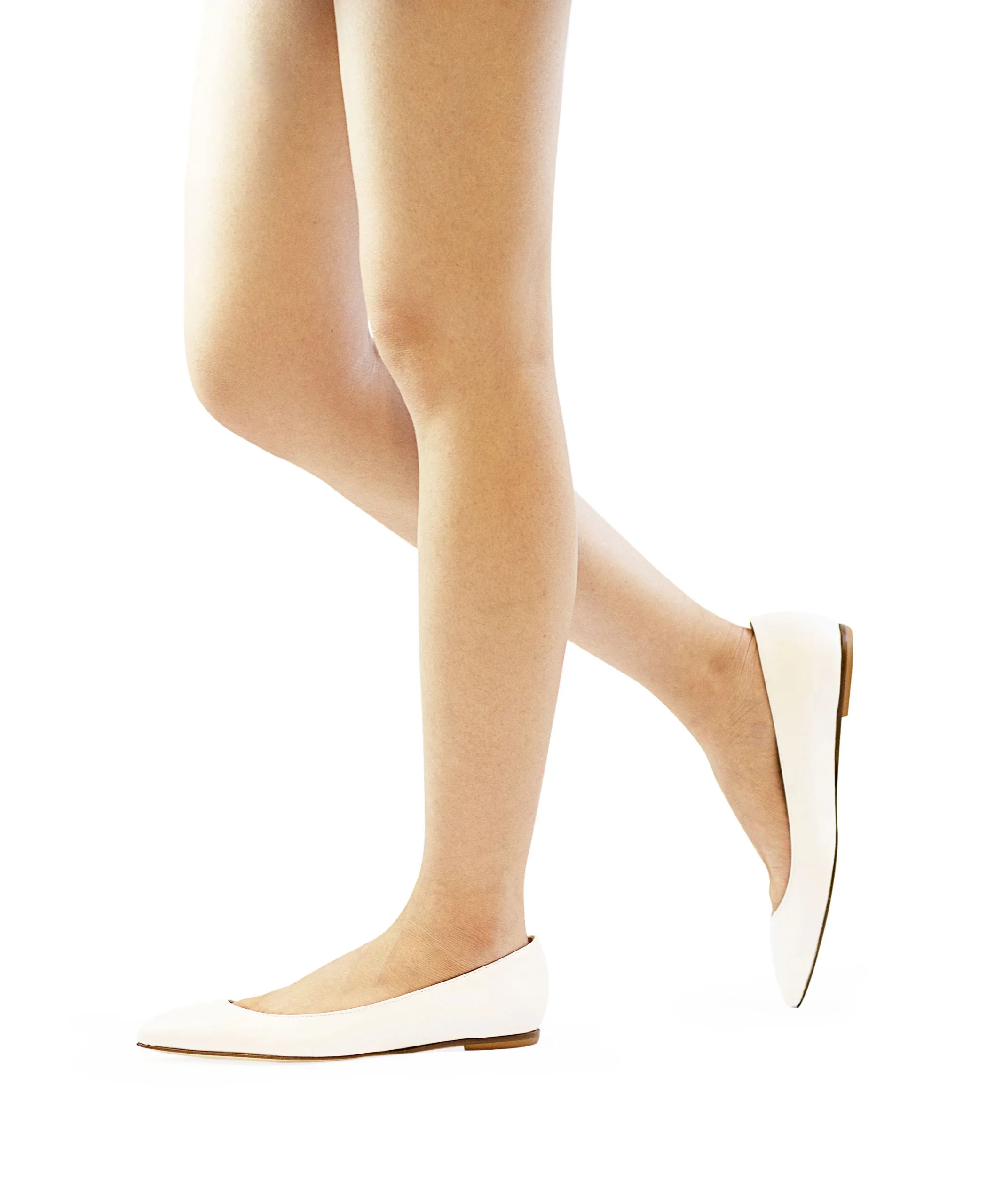 Ballerina liscia a punta bianca - immagine 5