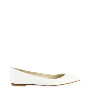 Ballerina liscia a punta bianca