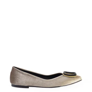 Ballerina a punta con fibbia noce