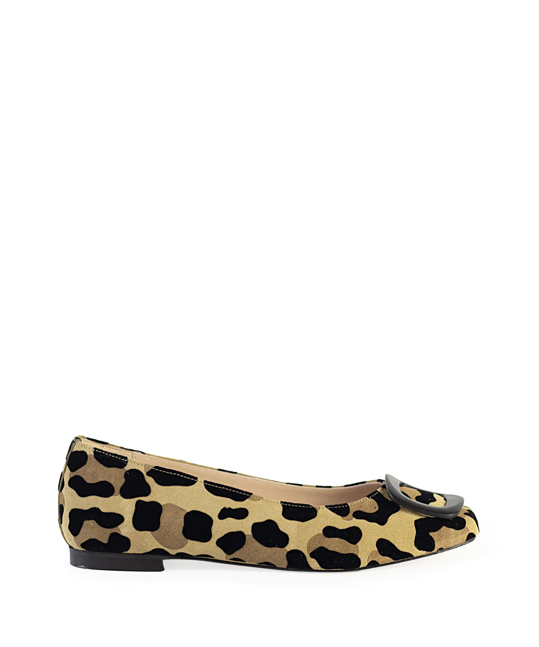 Ballerine punta quadrata con fibbia leopardate