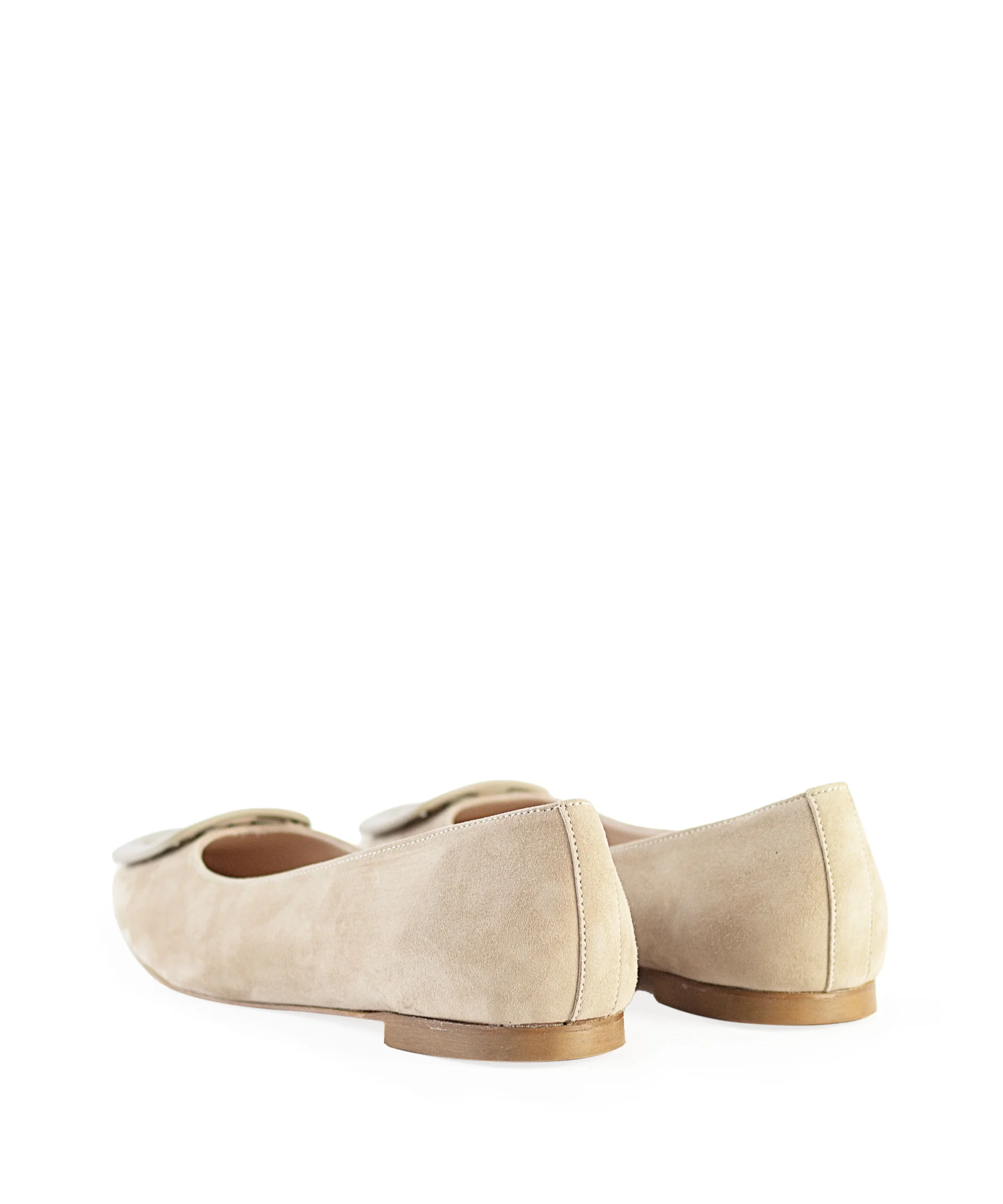 Ballerine punta quadrata con fibbia taupe - immagine 4