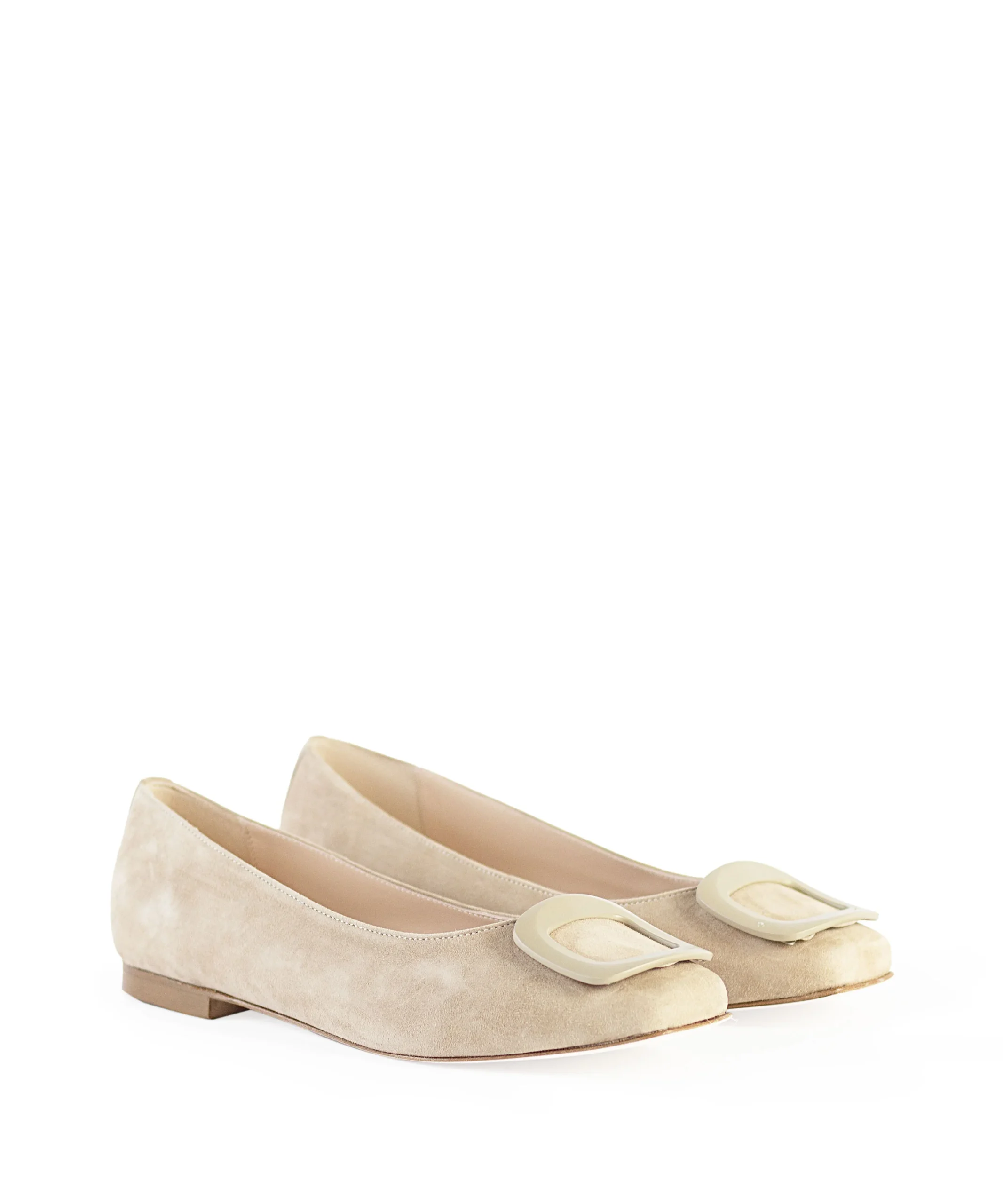 Ballerine punta quadrata con fibbia taupe - immagine 3