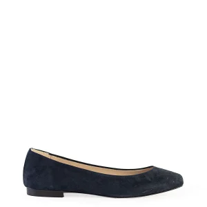 Ballerine punta quadrata blu