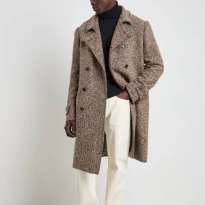 Reveres 2388 Cappotto doppiopetto mouliné marrone