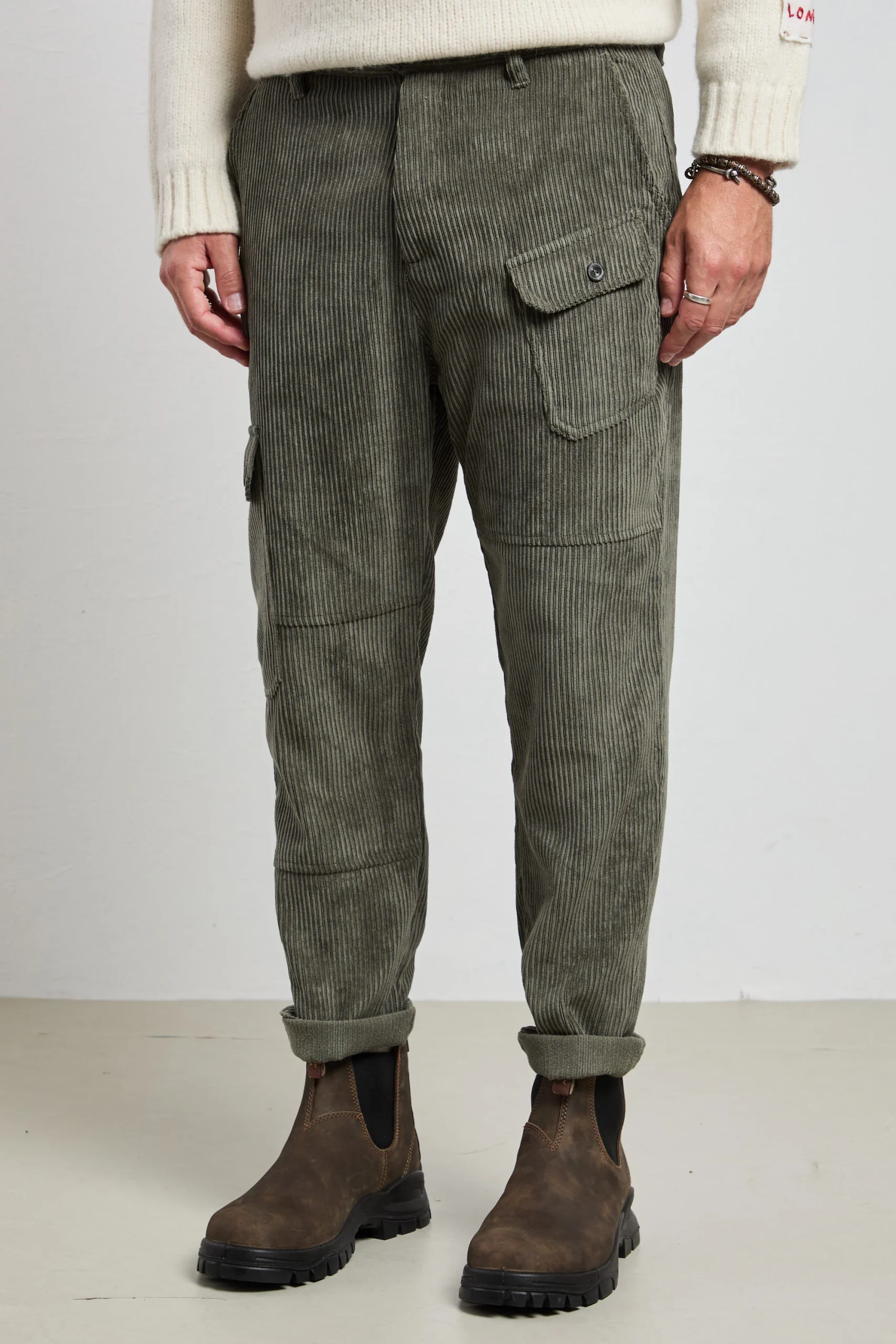 Reworked 2515 Pantalone verde Spillo velluto - immagine 3