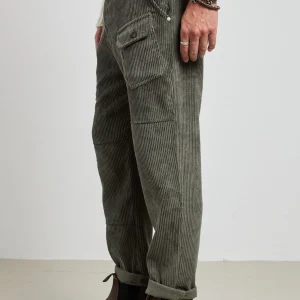 Reworked 2515 Pantalone verde Spillo velluto