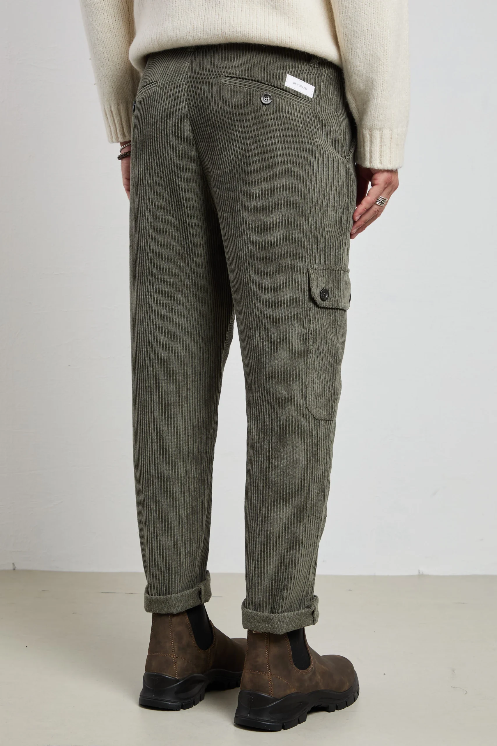 Reworked 2515 Pantalone verde Spillo velluto - immagine 7