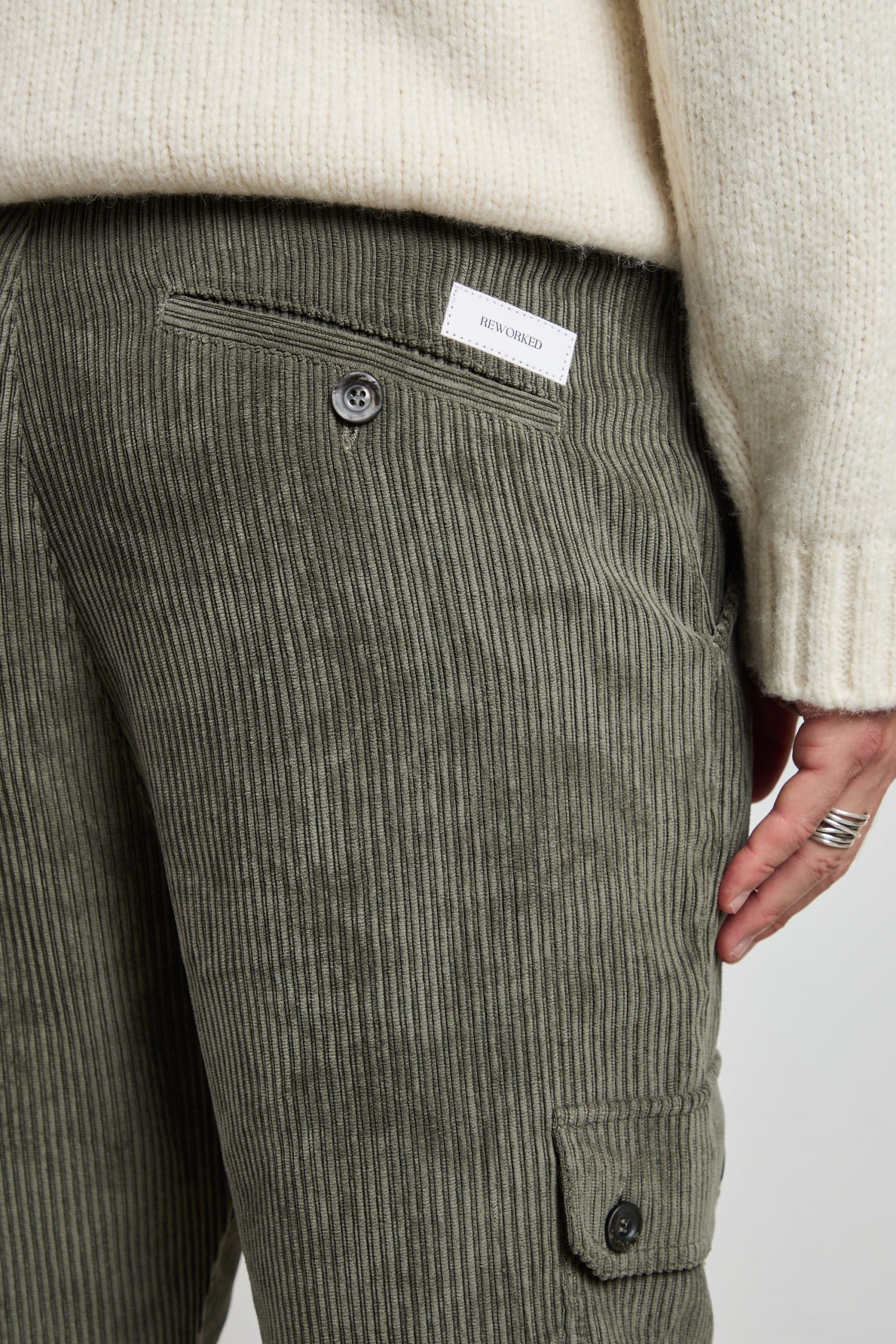 Reworked 2515 Pantalone verde Spillo velluto - immagine 4