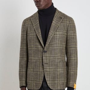 Tagliatore 2670 Giacca Principe di Galles largo verde