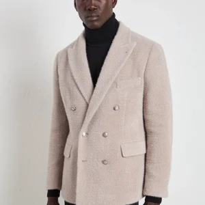 Reveres 2385 Giacca doppiopetto perla