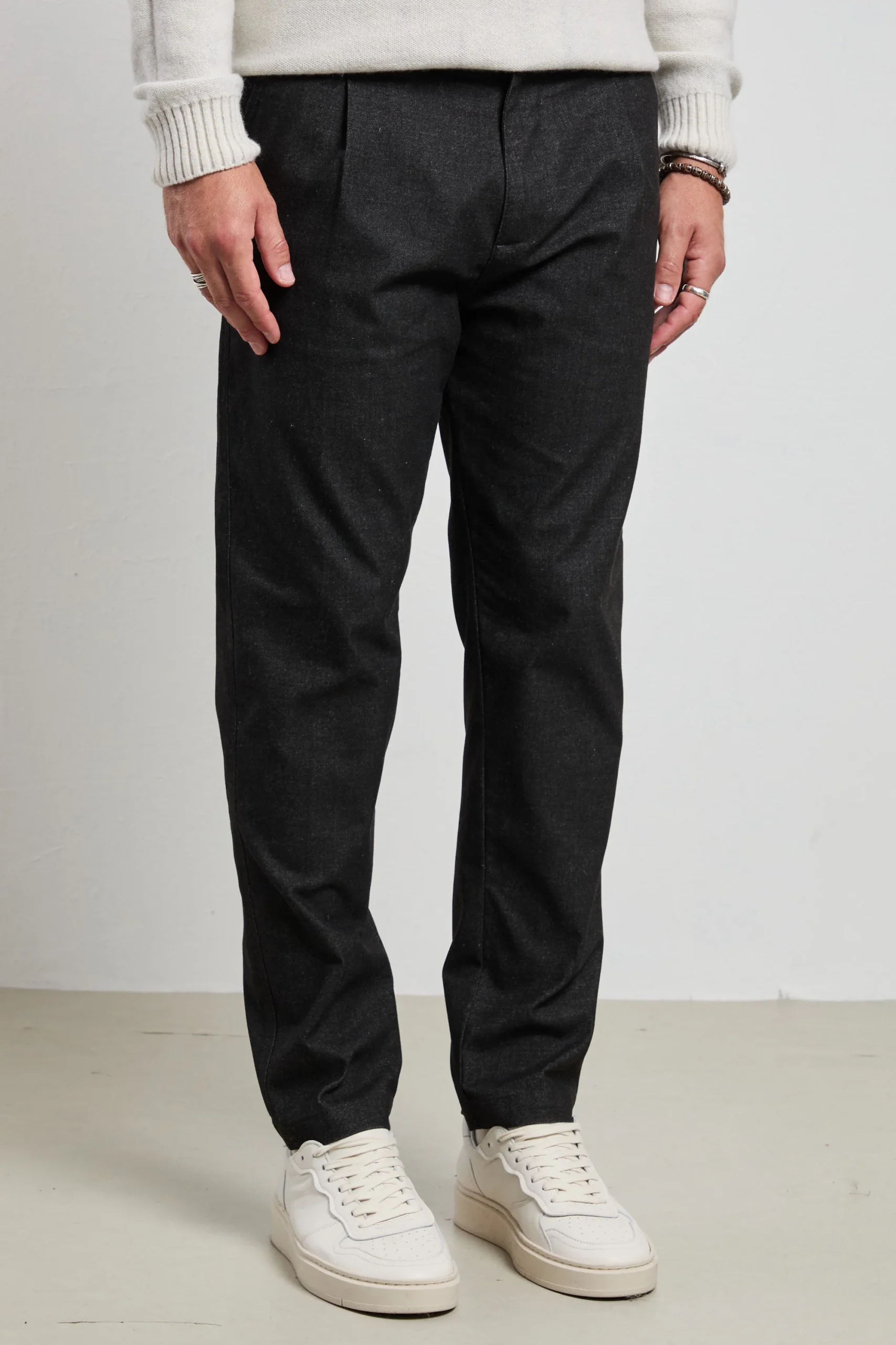 Officina 36 - 2324 Pantalone nero mèlange Bogart