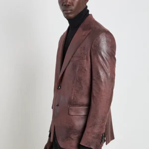 Reveres 2387 Giacca in ecopelle marrone