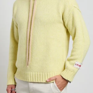 Longo 2855 Maglione giallo cappuccio