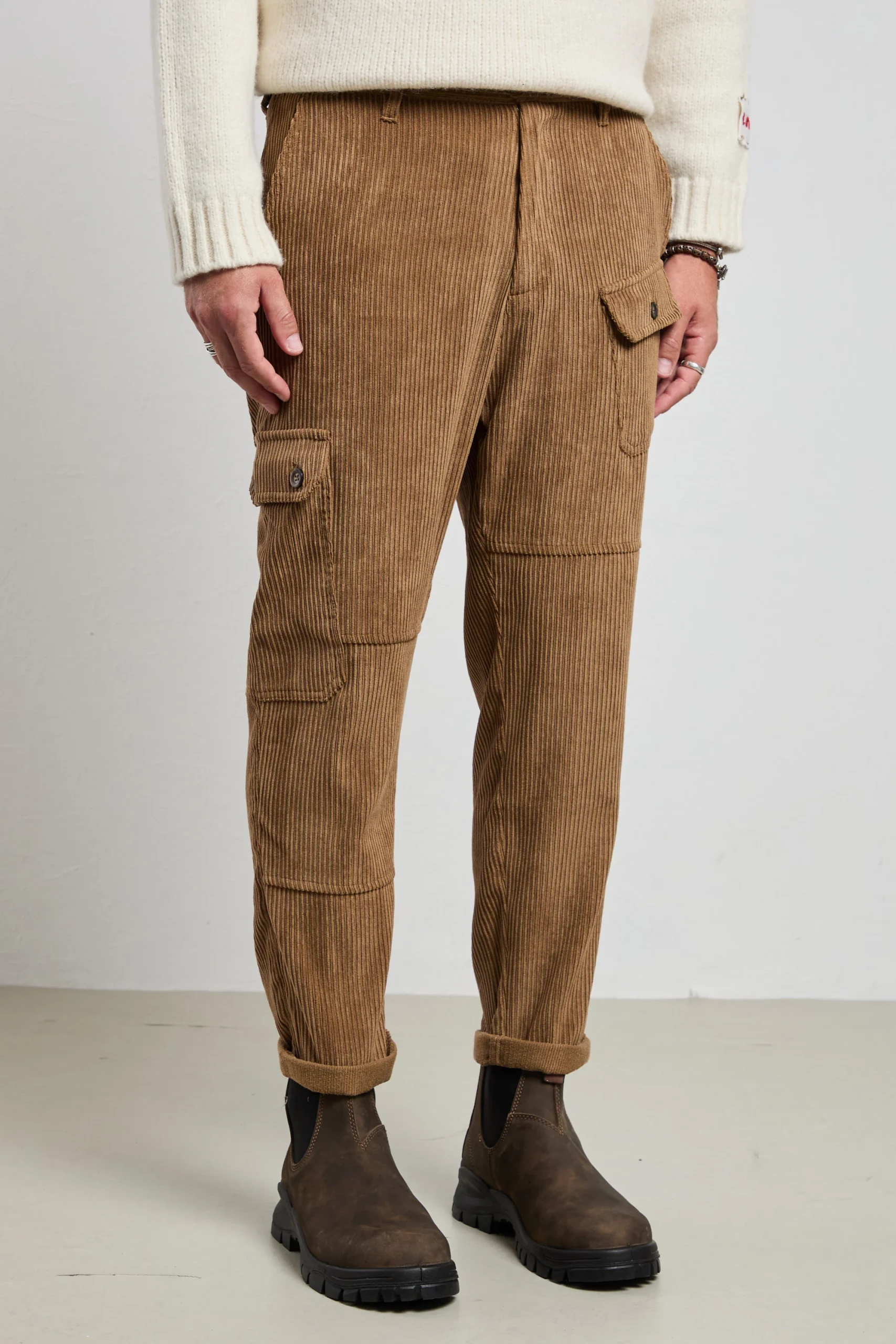 Reworked 2516 Pantalone cammello Spillo velluto