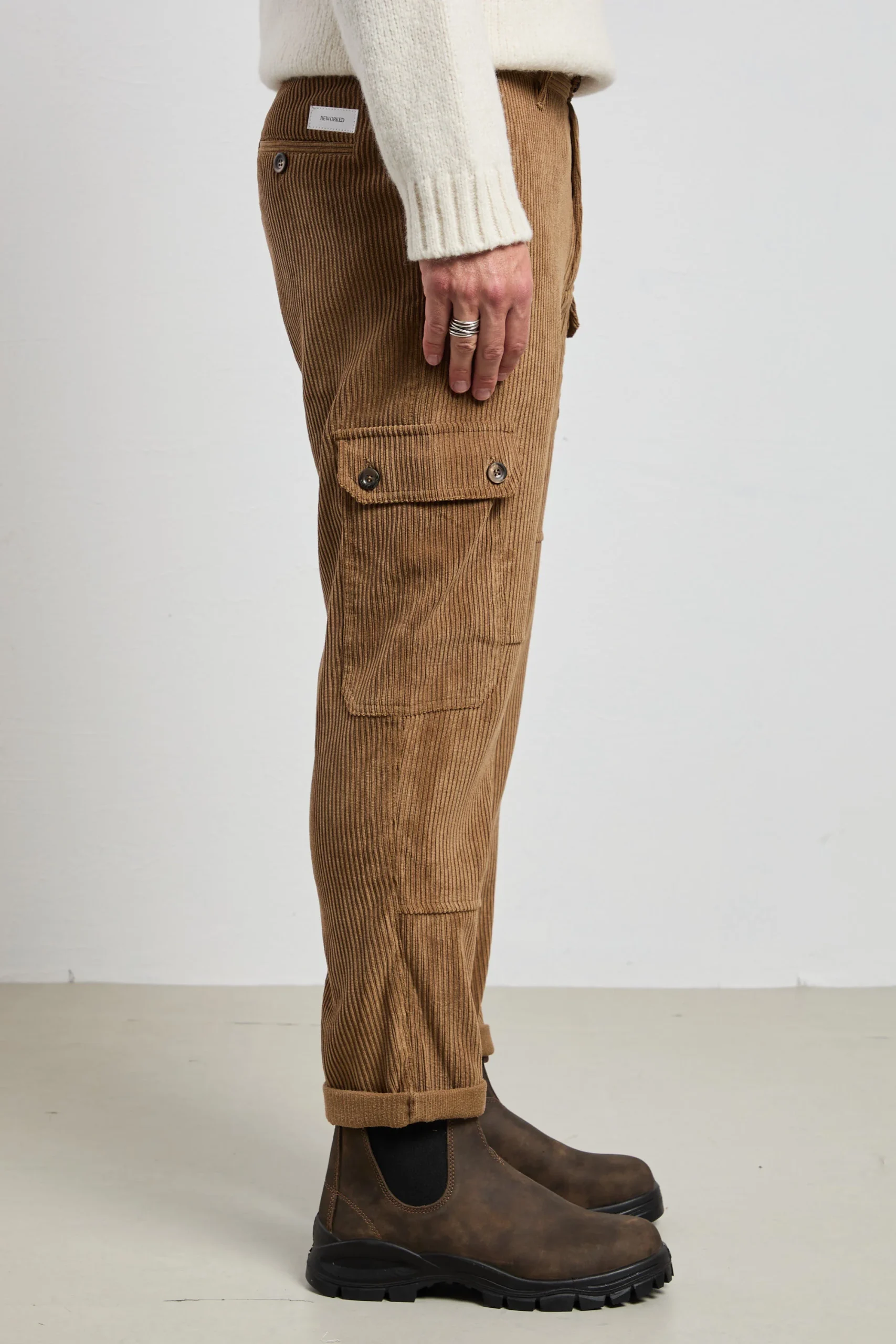 Reworked 2516 Pantalone cammello Spillo velluto - immagine 4