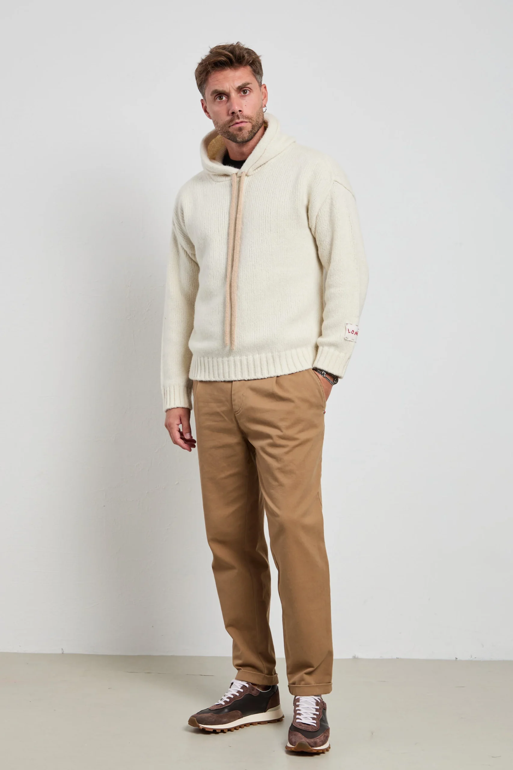 Longo 2856 Maglia bianca cappuccio - immagine 7