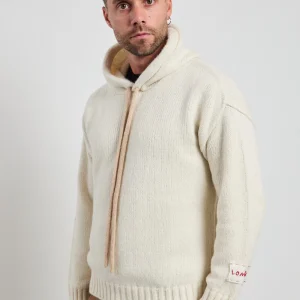 Longo 2856 Maglia bianca cappuccio