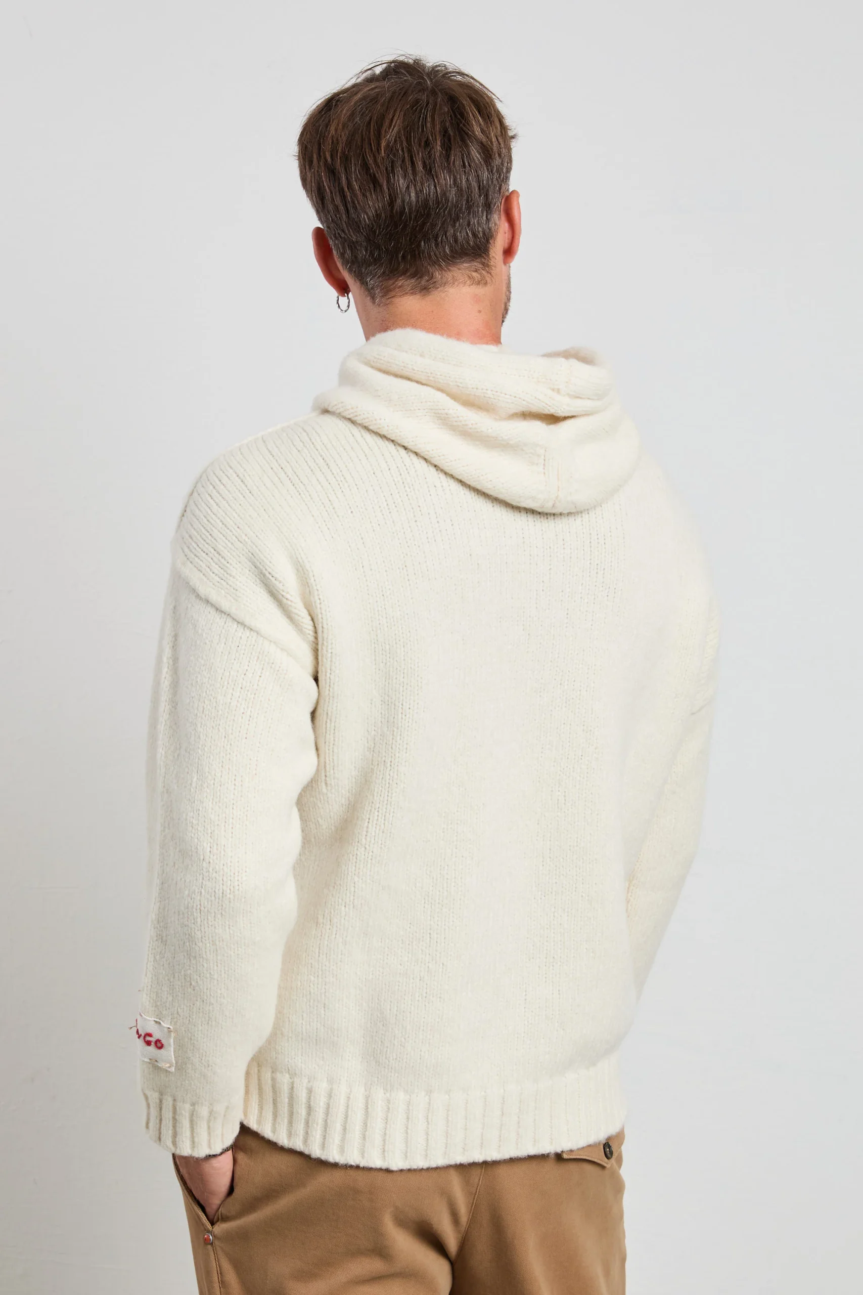 Longo 2856 Maglia bianca cappuccio - immagine 6