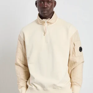 CP Company 2072 Felpa bianca mezza zip