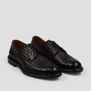 DU3142PHOEUY95TM00  DERBY IN PELLE  INTRECCIATA  T-MORO
