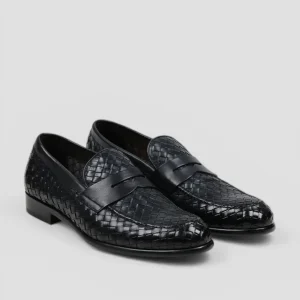 DU3266STRAUY195NB00  MOCASSINO PENNY ADLER IN PELLE  INTRECCIATO BLU