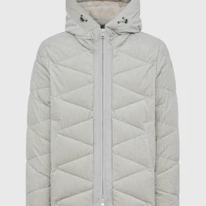 FW25-EGEO-TRENTO  GIACCA CON TRAPUNTE GEOMETRICHE COLORE TOFU