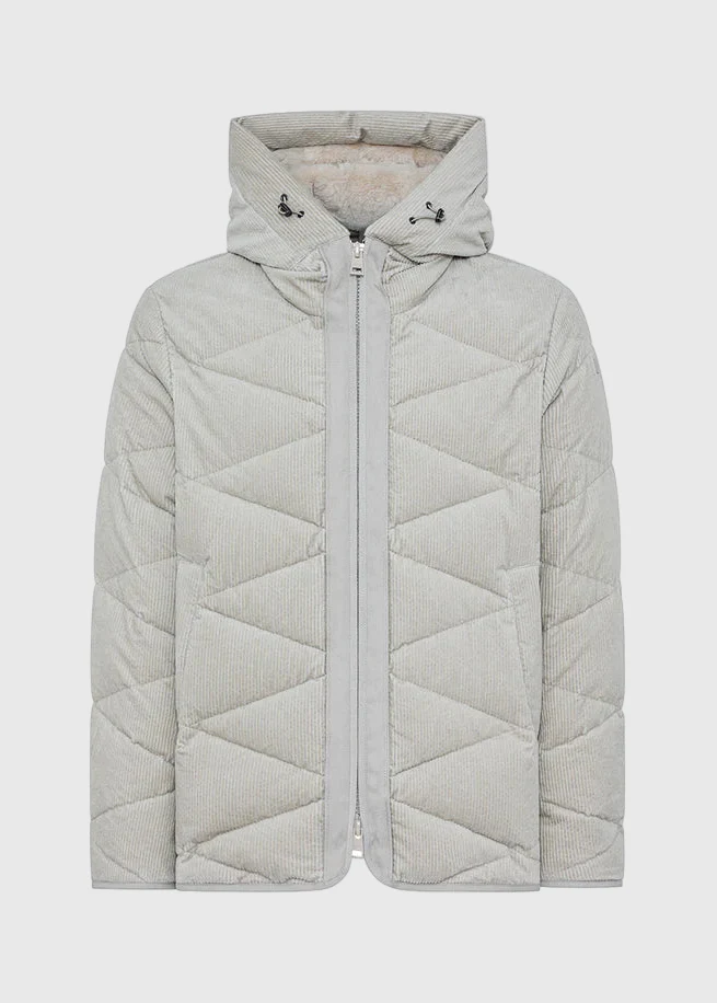 FW25-EGEO-TRENTO GIACCA CON TRAPUNTE GEOMETRICHE COLORE TOFU