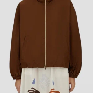 SS26-GI000280D-12483Z GIACCA CORTA NEW TECHNO TAFFETA  CUOIO