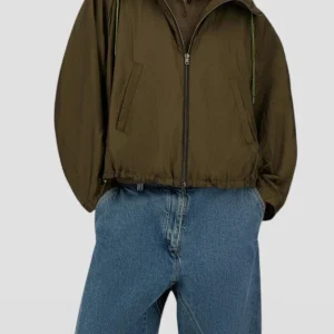 SS26-GI000356D-12701  GIACCA COTA CON CAPPUCCIO VERDE MILITARE