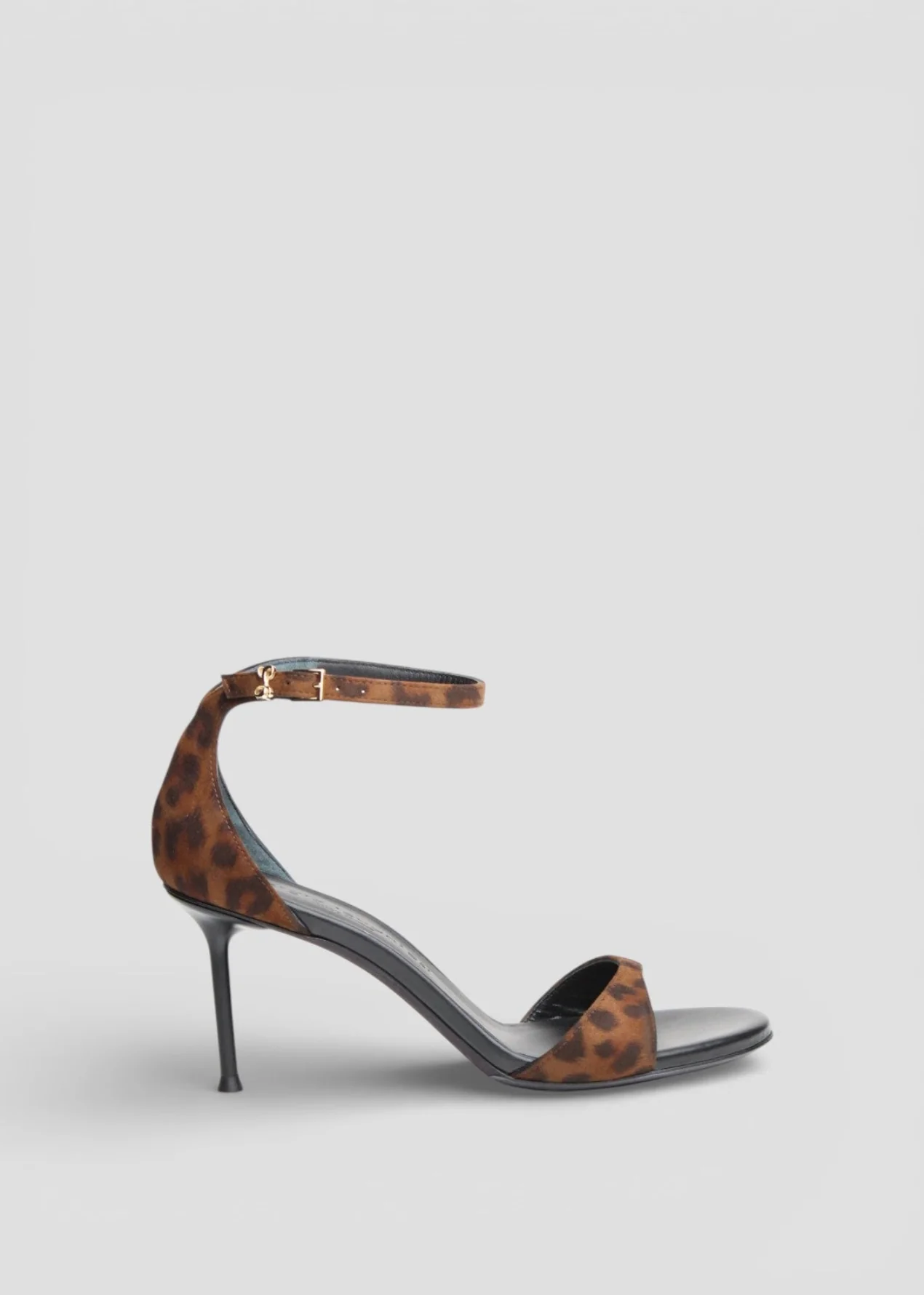 SS26-GOLDIE6 SANDALO CON TACCO LEO VELVET BROWN - immagine 3