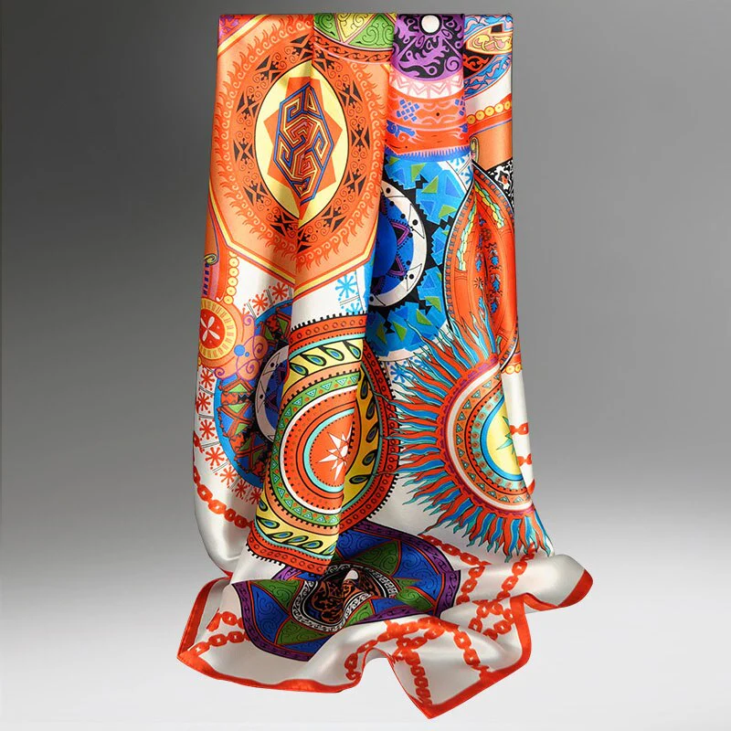 Sciarpa bandana da donna in 100% seta La Parisienne - immagine 4