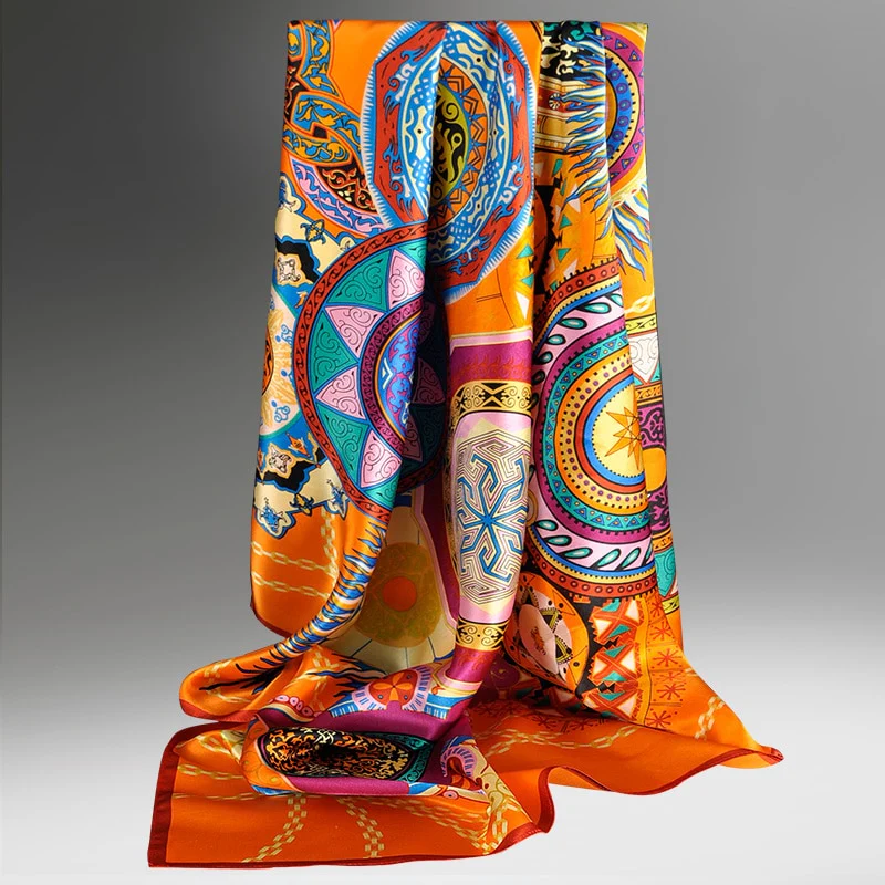 Sciarpa bandana da donna in 100% seta La Parisienne - immagine 3